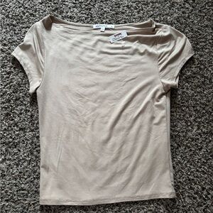 T.J.Maxx Light Beige Short Sleeve Top